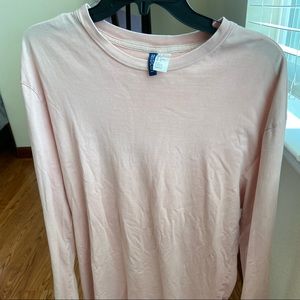 HM Divide Pastel Pink LS Tee